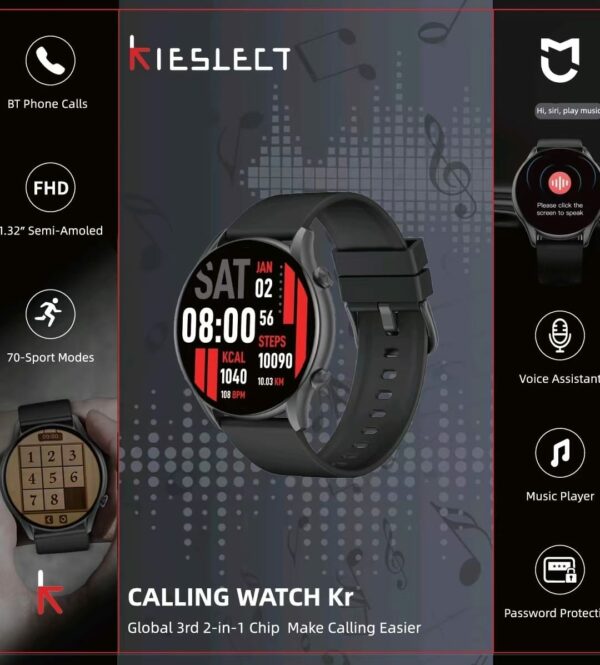 Montre Connectée kieslect Smart Watch kr Noir – Image 4