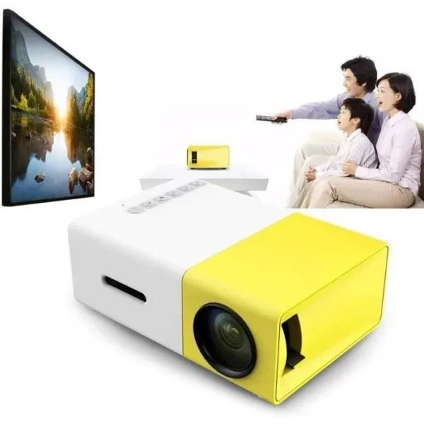 Vidéoprojecteur LED 1080p Portable FOXNOVO - Cinéma Full HD - 400 Lumens - Jaune – Image 4